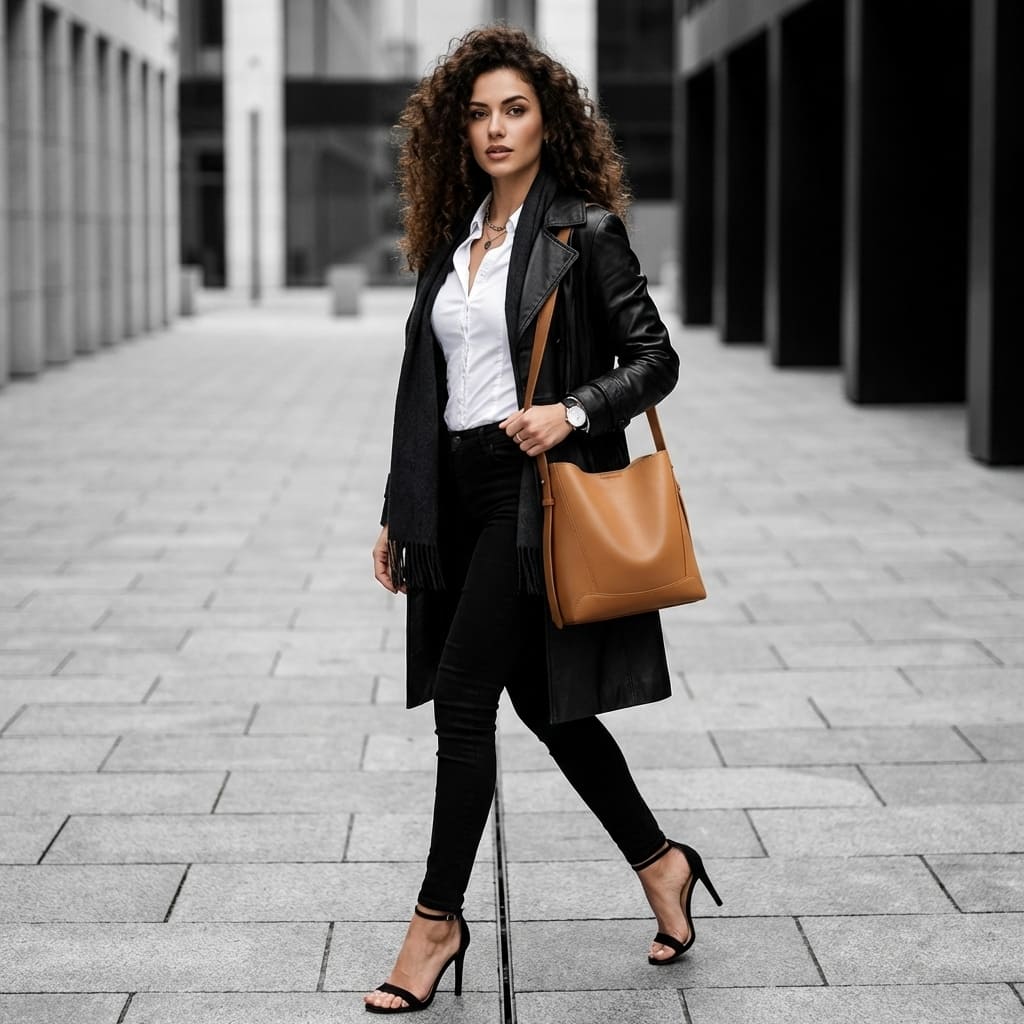 BOLSA FEMININA EM COURO  FOXER MODELO VALENCIA BROWN