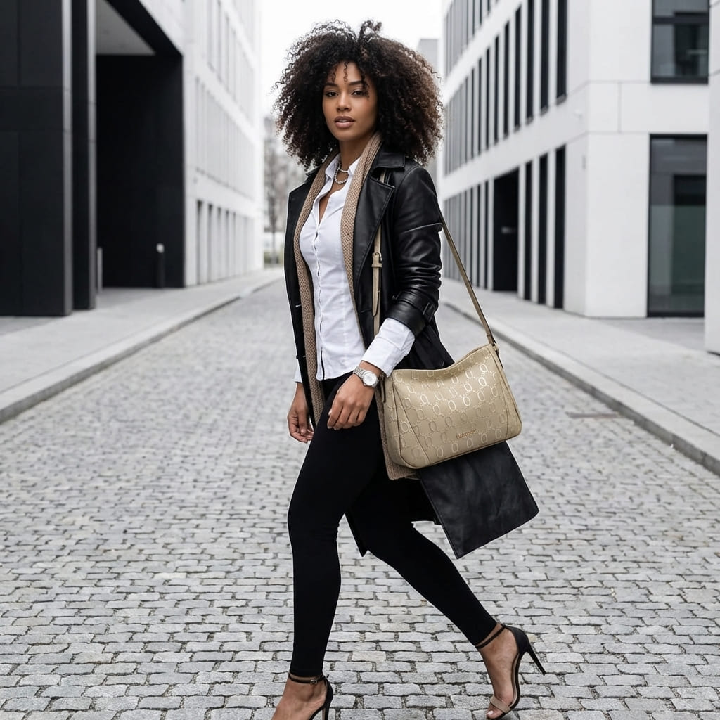 BOLSA FEMININA TRANSVERSAL  FOXER  FEITA EM COURO REFINADO MODELO VARENNA