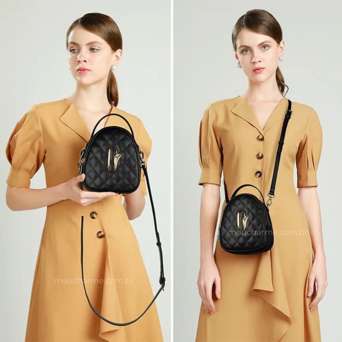 BOLSA FEMININA FOXER FEITA EM COURO MODELO JOLIE BLACK– LINHA PREMIUM