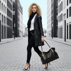 BOLSA FEMININA FOXER FEITA EM COURO GENUÍNO MODELO SAINT-GERMAIN BLACK