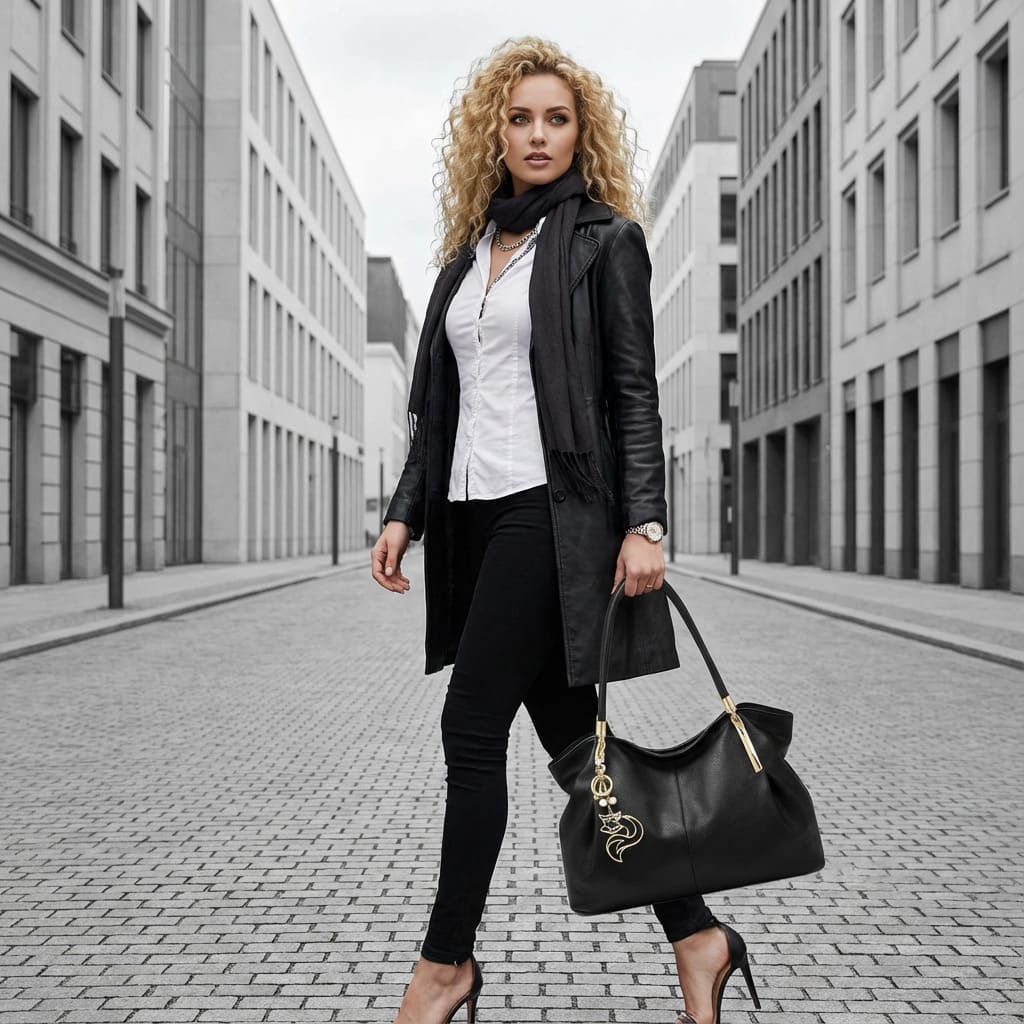 BOLSA FEMININA FOXER FEITA EM COURO GENUÍNO MODELO SAINT-GERMAIN BLACK
