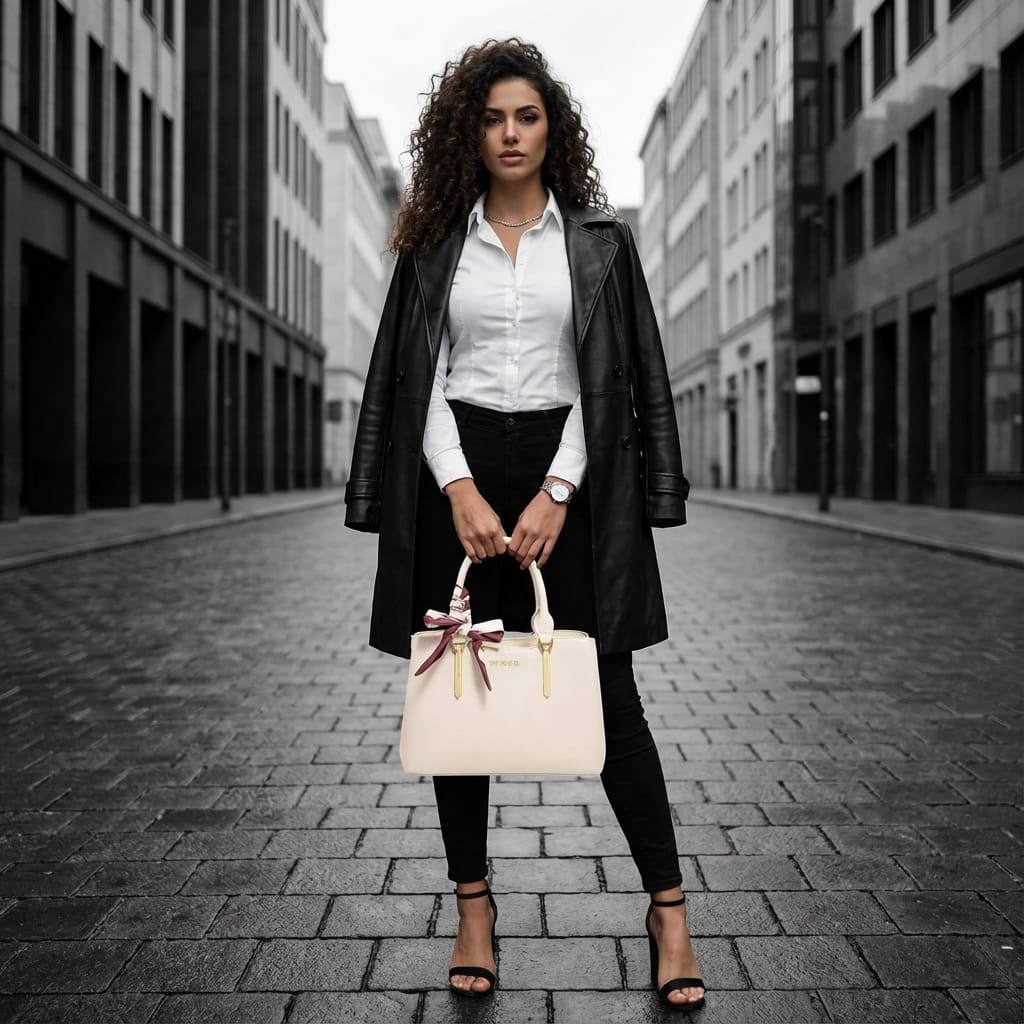 BOLSA FEMININA FOXER  FEITA EM COURO GENUÍNO MODELO FOXER SAINT-CLOUD