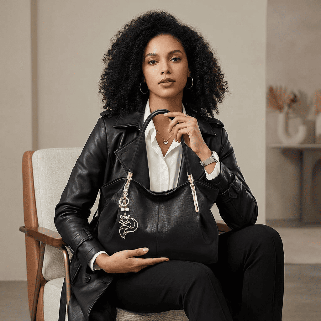 BOLSA FEMININA FOXER FEITA EM COURO GENUÍNO MODELO SAINT-GERMAIN BLACK