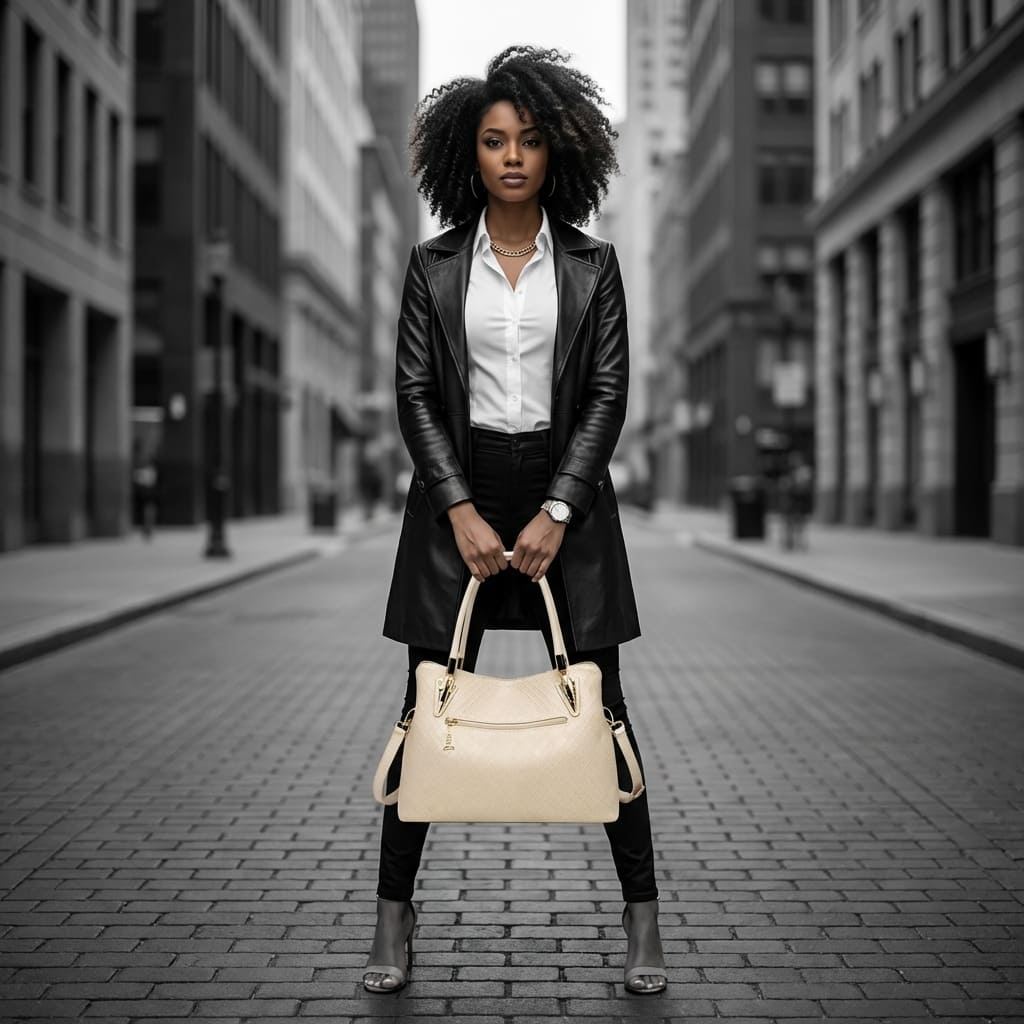 BOLSA FEMININA FOXER FEITAM COURO REFINADO MODELO VERONA BEIGE