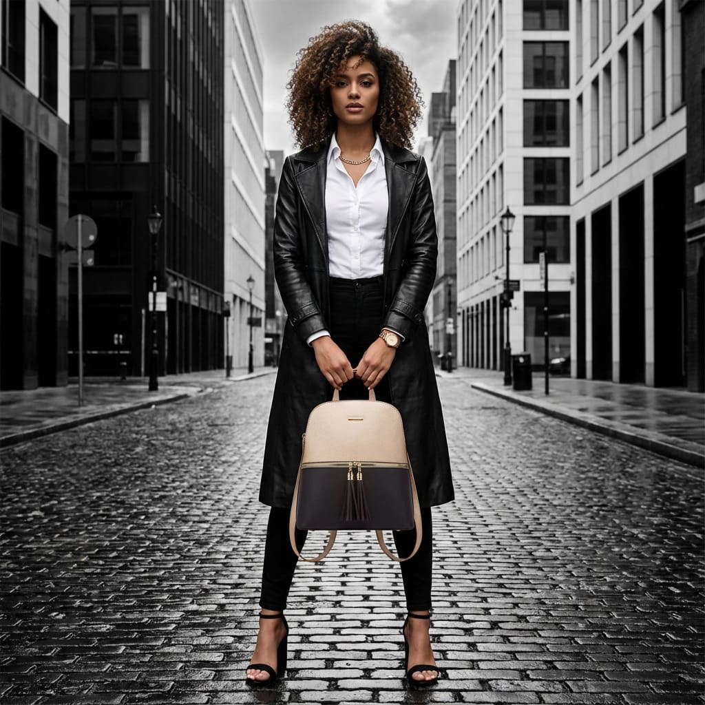 Conjunto Bolsa feminina transversal  feita em couro sintético  modelo Zafira