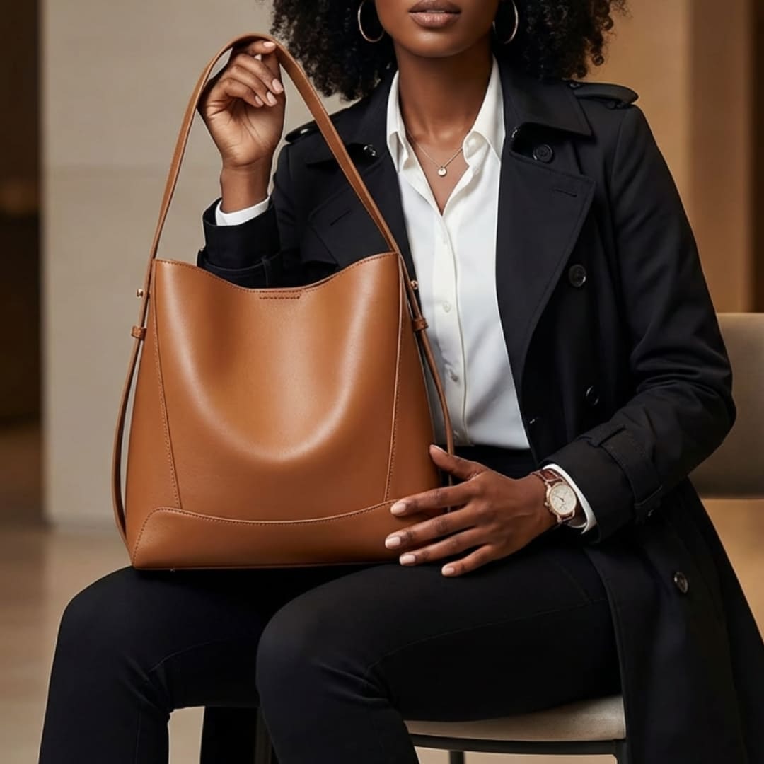 BOLSA FEMININA EM COURO  FOXER MODELO VALENCIA BROWN
