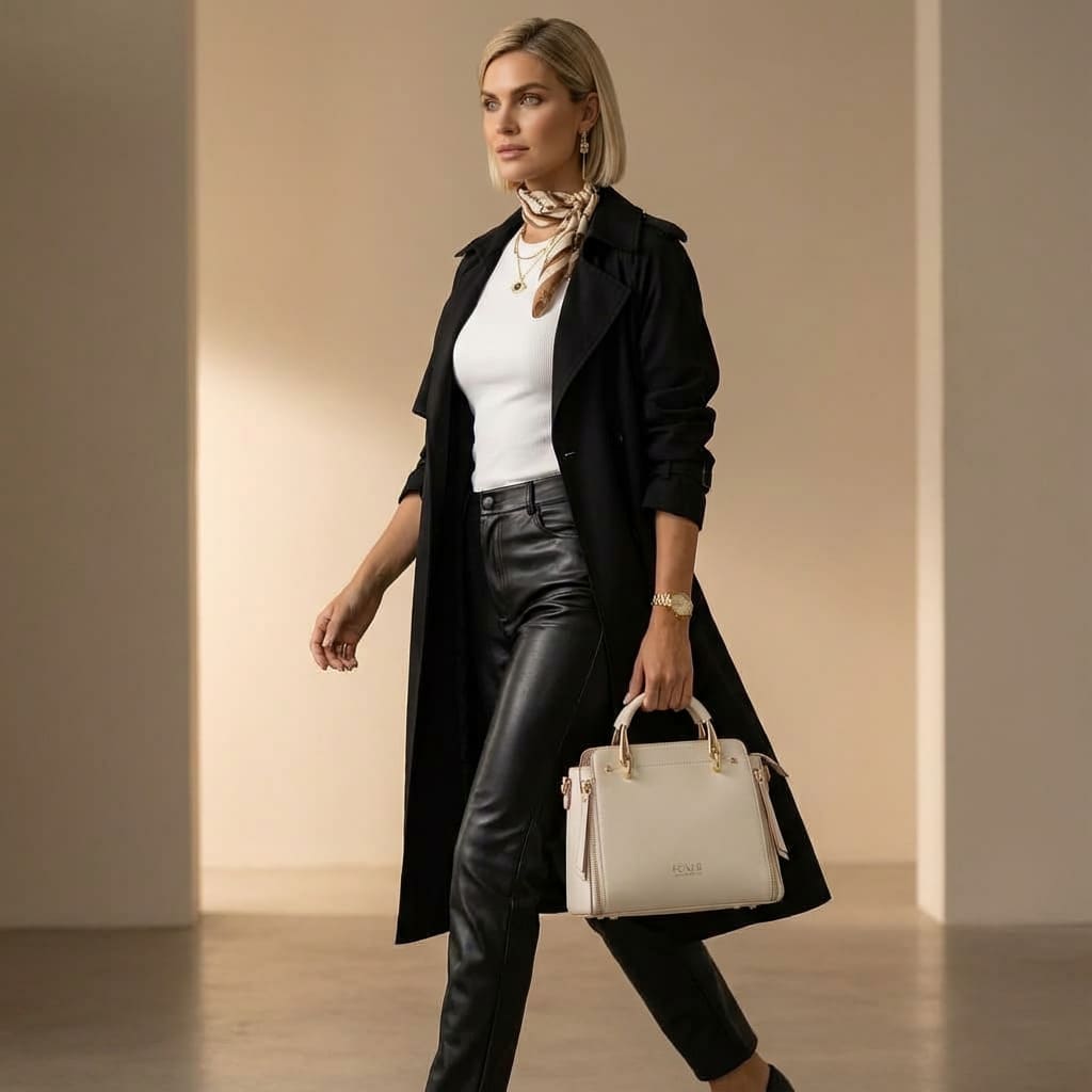 BOLSA FEMIINA EM COURO FOXER MODELO PRESTIGE CABAS WHAIT