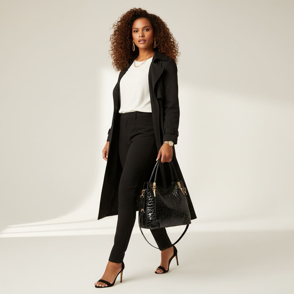 BOLSA FEMININA EM COURO GENNUÍNO FOXER – MODELO BLACK ROYALE