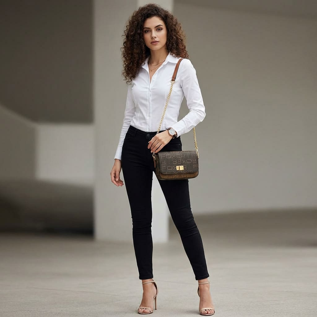 BOLSA FEMININA FOXER FEITA EM COURO REFINADO MODELO MARVEILLE