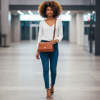 BOLSA FEMININA FOXER TRABSVERSAL  FEITA EM COURO REFINADO MODELO CHARLOTTE BROWN