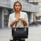Bolsa Feminina FOXER  feita Em Couro Genuíno Modelo Lux Diamond Black