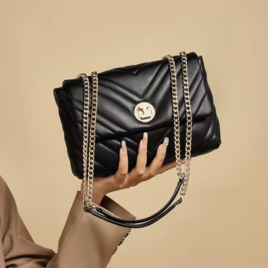 BOLSA FEMININA FOXER FEITA EM COURO GENUÍNO MODELO  CAMILLE PRESTIGE BLACK