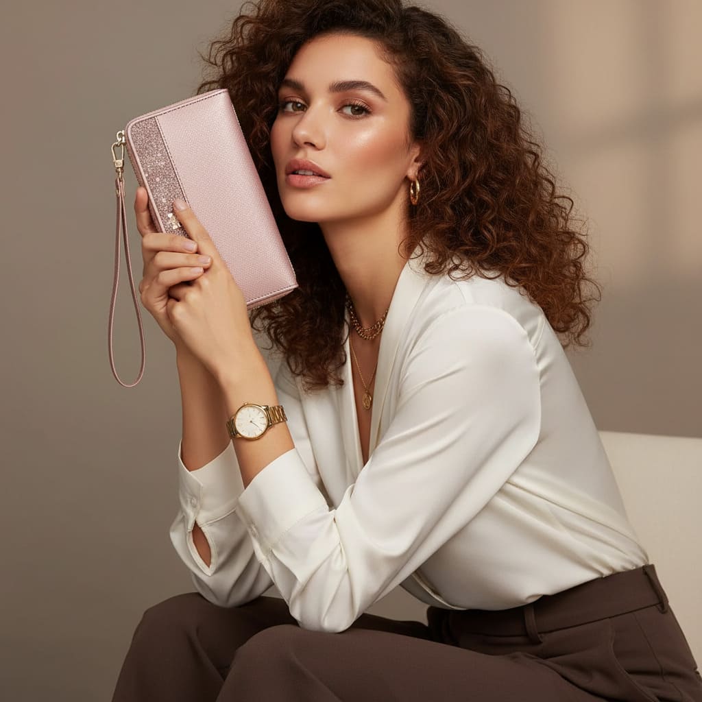 CARTEIRA FEMININA  FOXER FEITA EM COURO GENUÍNO MODELO  VELISSE ROSÉ