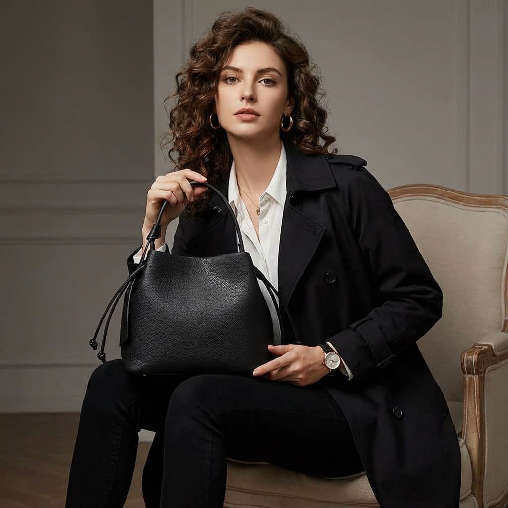 BOLSA FEMININA FOXER FEITA EM COURO MODELO  RAVELLE BLACK