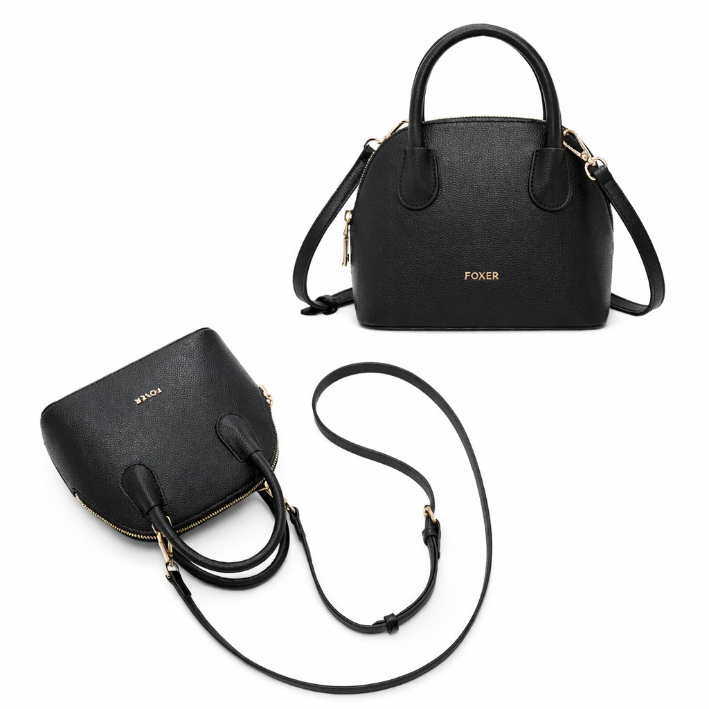BOLSA FEMININA TRANSVERSAL FOXER FEITA EM COURO GENUÍNO MODELO AMÉLIE BLACK