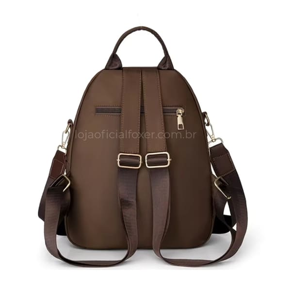 MOCHILA FEMIINA FEITA EM COURO REFINADO MODELO BELLA LUXE BROWN